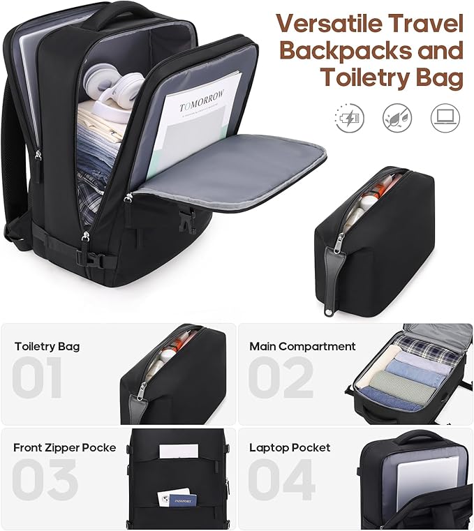 3 Piece Luggage Set 20 Inch Carry On Suitcase with Spinner Wheels, PC Hard Shell TSA Lock, Expandable & Fully Lined Interior, Airline Approved