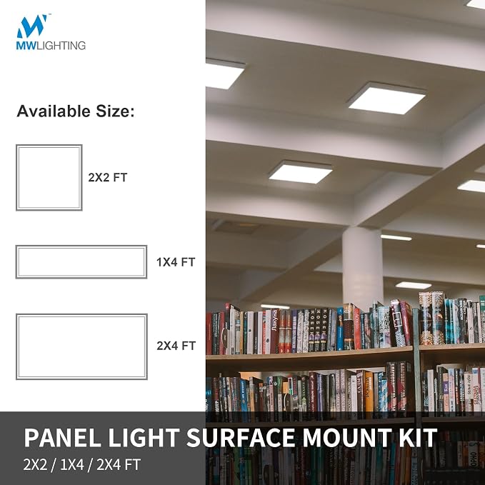 10-Pack 1x4 Surface Mount Kit for LED Flat Panel Light-Aluminum Ceiling Frame for 12 x 48 x 3.13 inch Good for Edge-Lit and Back Lit Panel
