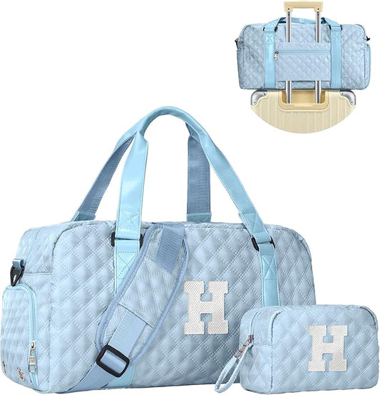 Duffel Bag, Girls Gift Bag Teens, Initial Travel Duffel Bag, Personalized Weekender Bag, Monogram Overnight Bag Gift for Grandmother,Tween Girls Gifts Daughter Gifts Niece Gifts, Mothers Gifts