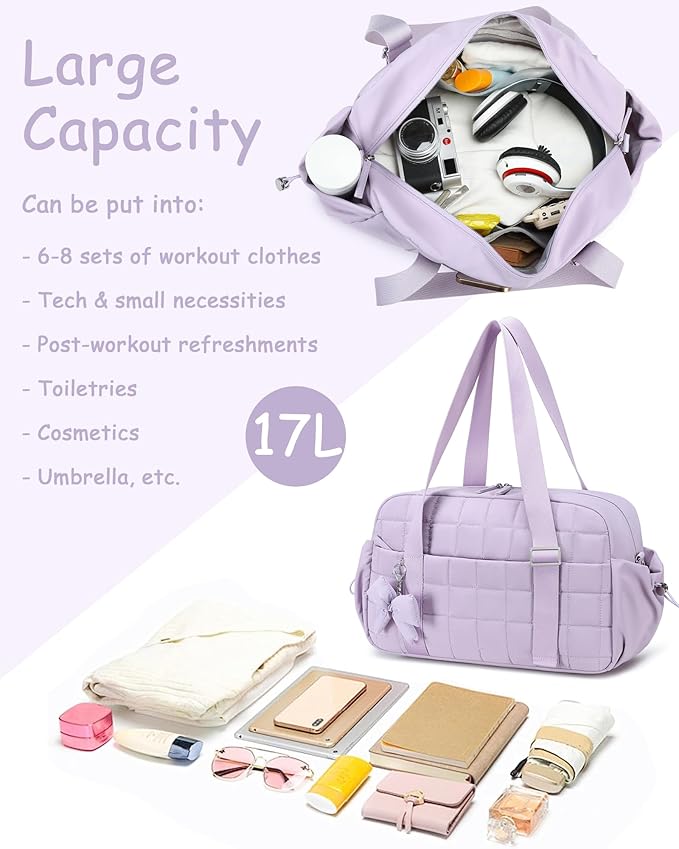 CAMTOP Gym Bag for Women, Lightweight Duffle Bag for Travel With Insulated Pocket and Wet Pocket, Small Carry On Bag for Dance Yoga Work