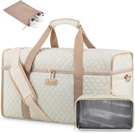 LOVEVOOK Travel Duffle Bag - Weekender & Overnight Bag with Toiletry & Wet Pocket, Carry-On Size, 3pc Set