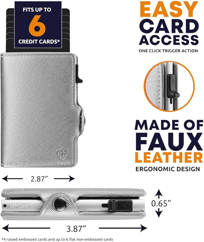 Conceal Plus Pop Up Wallet for Women – Slim Wallet for Small Purse & Crossbody Bag with Quick Card Access and RFID Blocking – Compact Card Holder (4-6 Card Capacity)