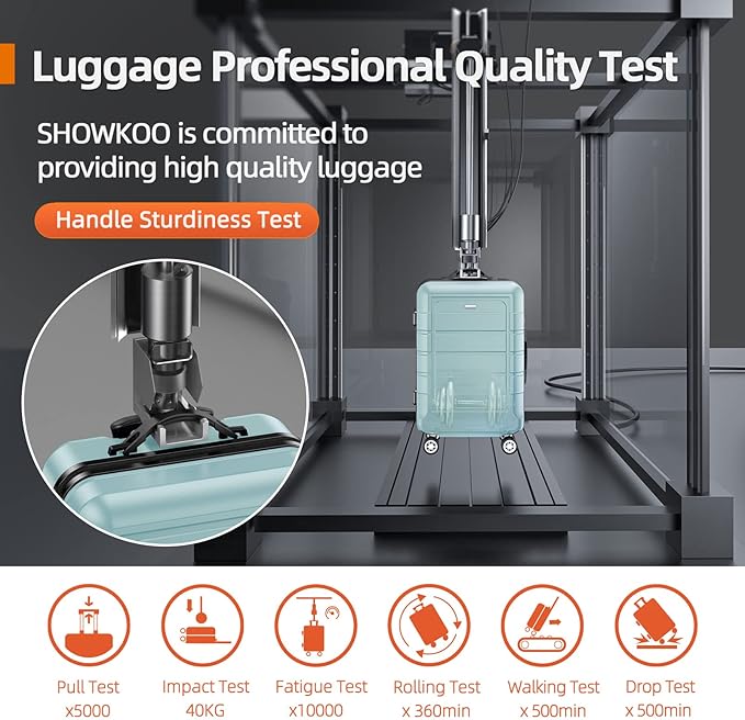 SHOWKOO Luggage Sets with Bags Expandable 100% PC Durable Suitcase Double Wheels TSA Lock 5pcs Mint Green