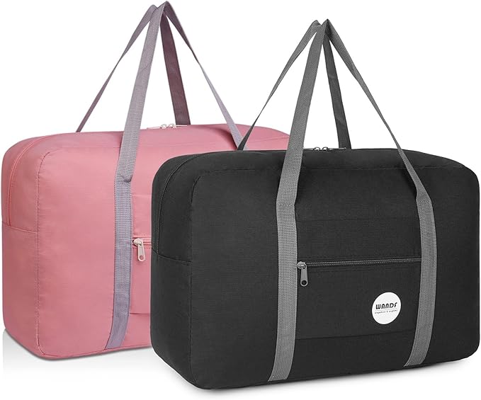 WANDF For Spirit Airlines Personal Item Bag 18x14x8 Travel Duffel Bag Underseat Foldable Carry-on Luggage for Women