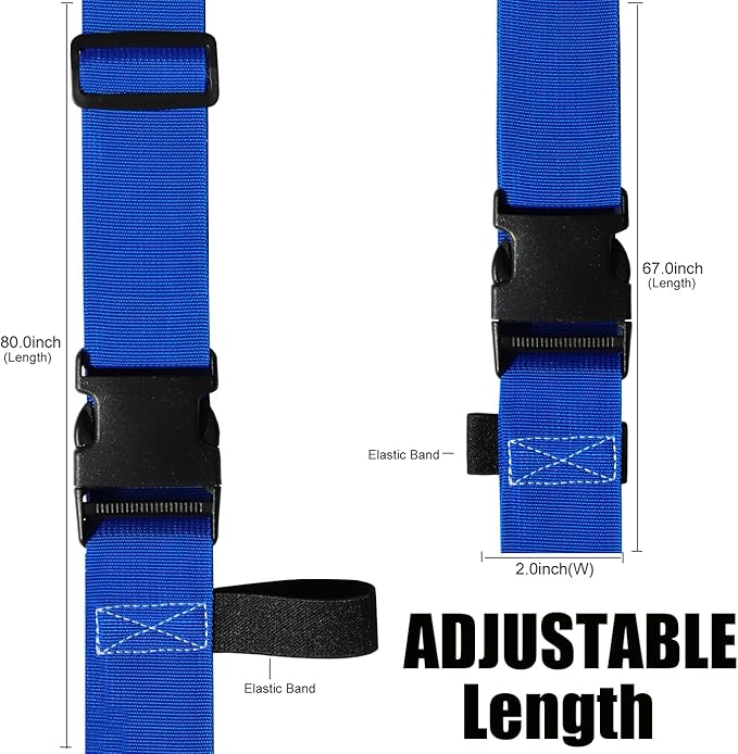 Luggage Straps for Suitcases TSA Approved-2 Pack Bright Personalized Luggage Belt Strap for Suitcase/Carry On Bag Luggage Accessories for Travel (Blue)