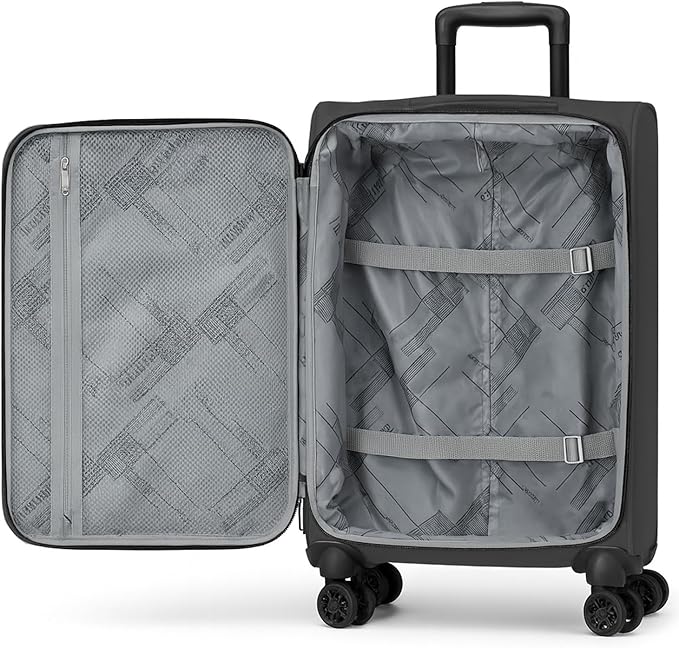 World Traveler Dejuno Jasper 20-Inch Carry-On Lightweight Expandable Spinner Luggage - Black