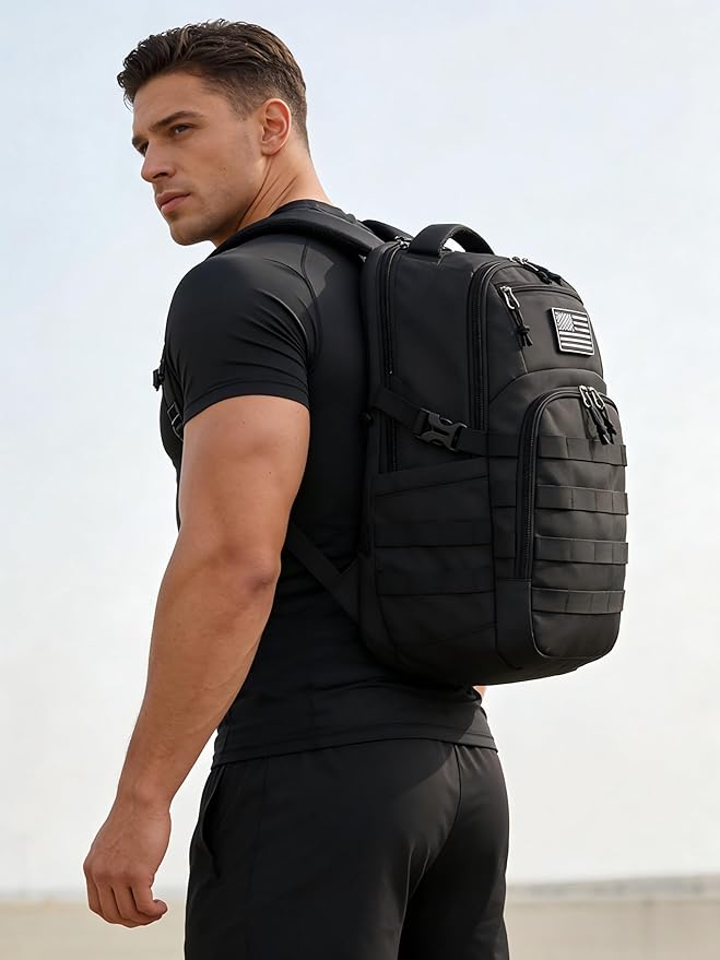 Wotony Military tactical backpack, backpack for men black small tactical assault bag