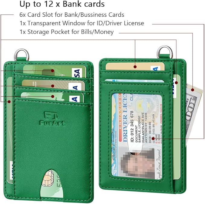 FurArt Slim Minimalist Wallet, Front Pocket Wallets, RFID Blocking, Credit Card Holder for Men