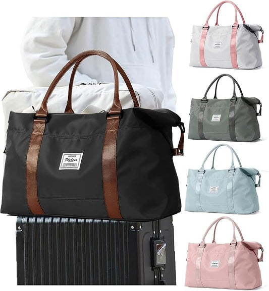 Sport Travel Duffle Bag Large Gym Tote Bag for Women, Weekender Bag Carry on Bag for Airplane, Ladies Beach Overnight Luggage Bag with Wet Pocket Black Large
