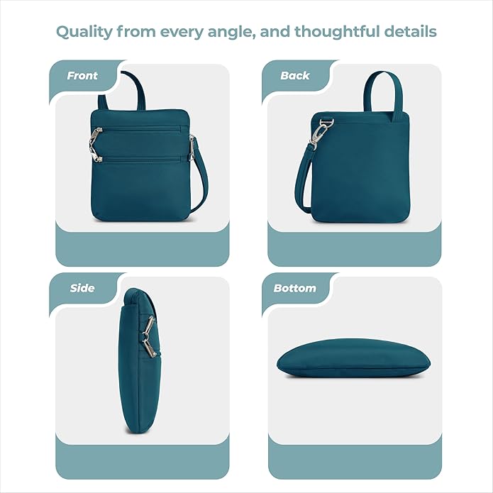 Travelon Anti-theft Classic Slim Double Zip Crossbody