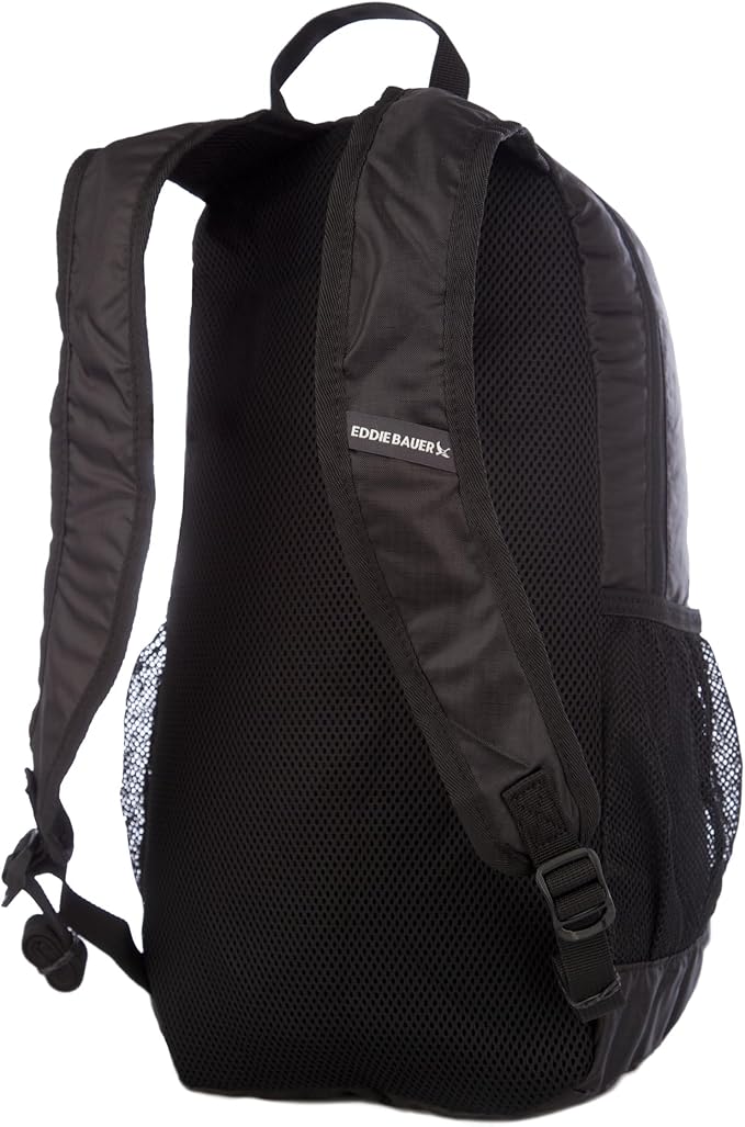 Eddie Bauer Stowaway Packable Backpack | Travel | Outdoor | Lightweight | Foldable | Durable | Ripstop Polyester | 20L - Onyx Black