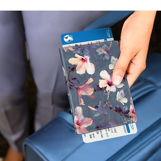 FINTIE Passport Holder, Slim Travel Wallet RFID Blocking Card Case Cover Passport Cover Protector Essentials with Credit Card Slots for Women/Men | Slim, RFID Blocking, Card Case Cover, Essentials, Credit Card Slots