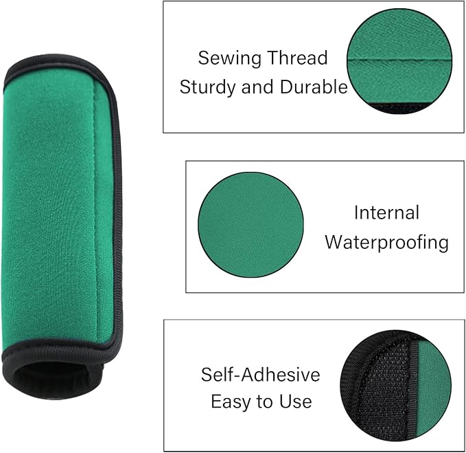 2 Pack Luggage Handle Wraps for Luggage Suitcase Travel Bags (Green)