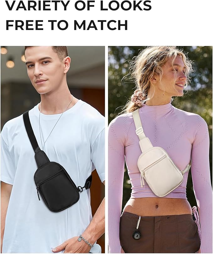 CHOLISS Small Sling Bag for Women and Men, Crossbody Bags Trendy Fanny Packs Chest Bag with Extended Strap
