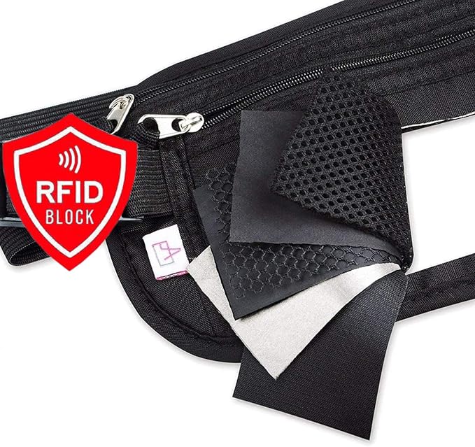 Money Belt Passport Holder for Women Men - Secure Hidden Travel Wallet Fanny Pack with RFID Blocking
