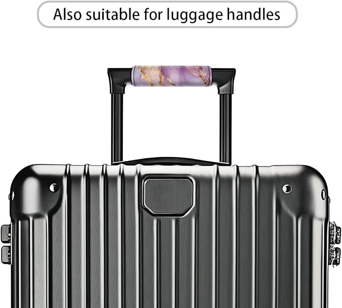 BIGCARJOB Pink Marble Texture Luggage Handle Wraps Set Trolley Case Grip for Women Door Protection Cover Suitcase Handle Cover Gifts Suitcase Handle Wraps Travel Bags Set of 2