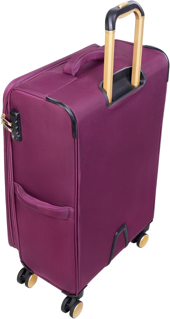It Luggage Glimmering 22" Softside Carry-On 8 Wheel Expandable Spinner, Amaranth