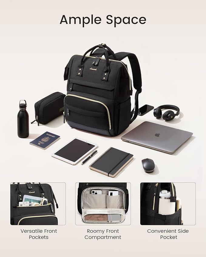 LOVEVOOK Laptop Backpack for Women, 15.6 Inch Work Business Backpacks Purse With Large Capacity, Waterproof Nurse Bag College Bookbag for School, Waterproof Casual Daypack for Travel