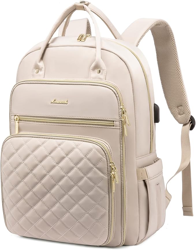 LOVEVOOK Laptop Backpack for Women, Water Resistant Travel Work Backpacks Purse Stylish College Business Teacher Nurse Computer Bag with USB Charging Port, Fits 17" Laptop