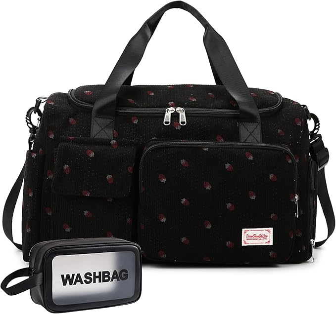 Small Gym Bag for Women, Travel Duffle Bag Carry On Weekender Bag with Shoe Compartment