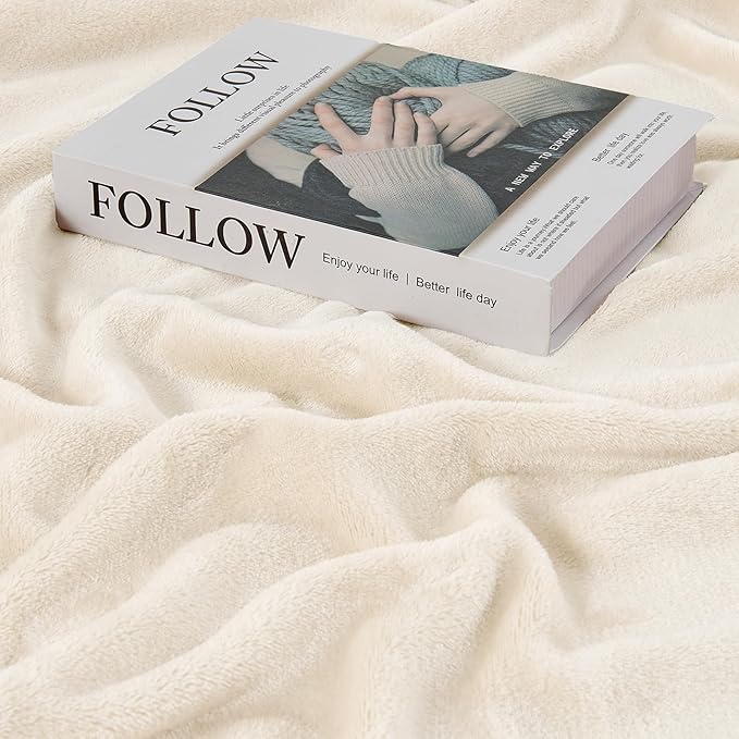 Big Oversized Soft Blanket, Giant Fleece Companion 120x120, California King Warm Blanket for Whole Family, Bed, Sofa, Couch, Travel, Camping 120x120 Cream