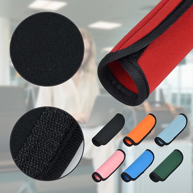 2pcs Neoprene Luggage Handle Wraps, Detachable Handle Covers Bright Suitcase Identifier for Travel Bag/Beach Bag/Backpacks (2Pcs-Orange & Sky Blue)