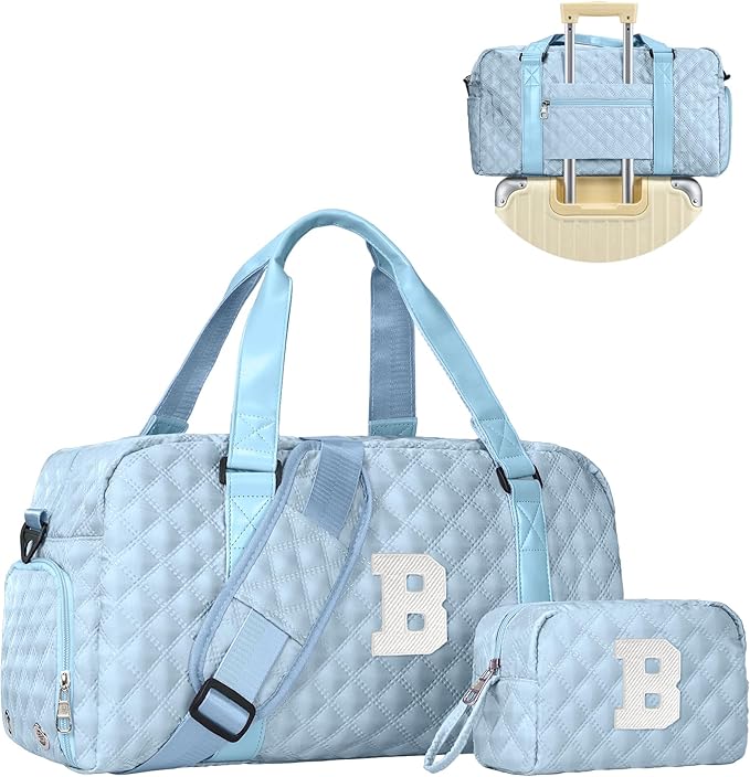 Carry on Bag Girls, Birthday Gifts Teen Girl Gift, Initial Travel Duffel Bag, Overnight Bag Girlfriend Birthday Kids Gifts, Gifts for Women, Mom, Sister, Teacher, Teen Girls