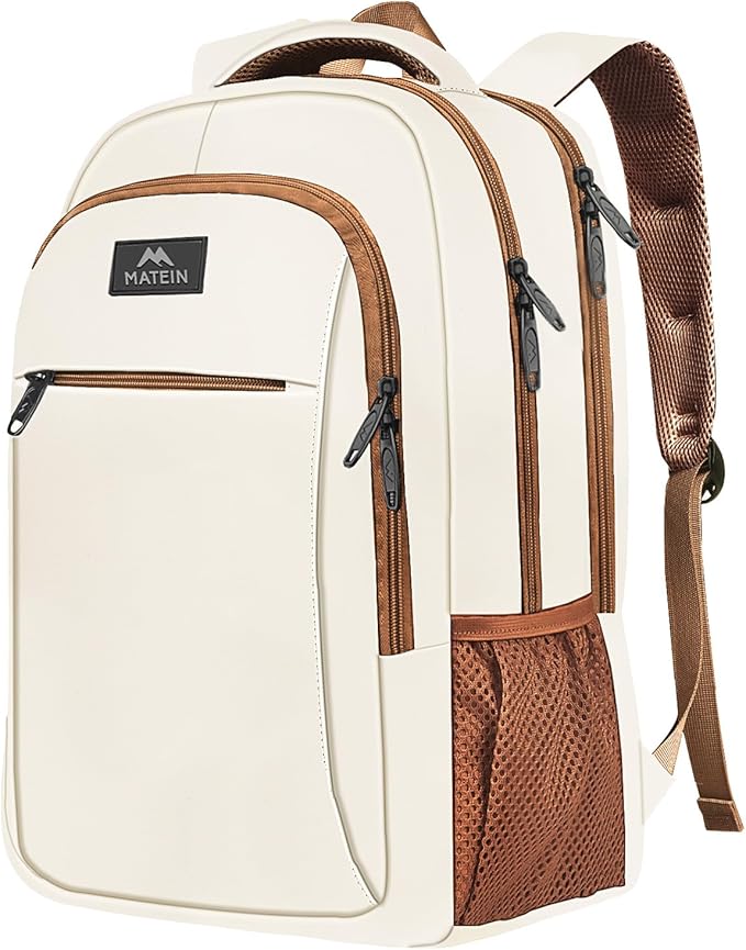 MATEIN 15.6inch Travel Laptop Backpack, Cute Anti Theft Slim Sturdy Laptops Backpack for Teacher, Water Resistant College Computer Bag Gift for Men & Women Nurse