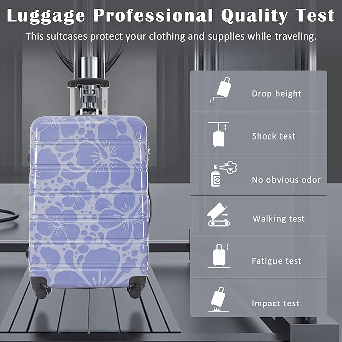Merax Luggage Sets 3 Piece, Hardside Suitcase Set with Spinner Wheels, Lightweight 20+24+28 IN Suitcase with Carry on Luggage, Blue