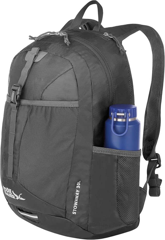 Eddie Bauer Stowaway Packable Backpack | Travel | Outdoor | Lightweight | Foldable | Durable | Ripstop Polyester | 30L - Dark Smoke