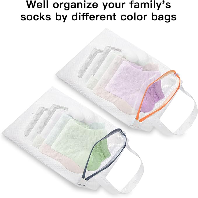 2 Pack Hanging Mesh Laundry Bag Set, 12x16 Inch Mesh Hamper with Metal Hooks for Closet Door & Wall - Space Saving Storage for Clothes, Delicates, Toys
