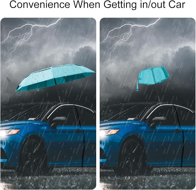 TradMall Travel Umbrella, 42/45 Inches Double Vented Canopy Windproof Automatic Strong Compact Folding Umbrellas for Rain Women and Men