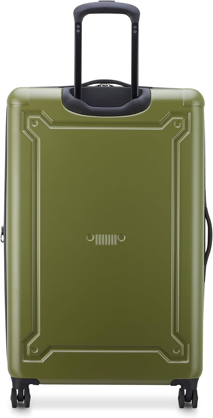 Jeep JH004C Hardside Expandable Luggage with Spinner Wheels (Avocado, Checked-Large 28 Inch)
