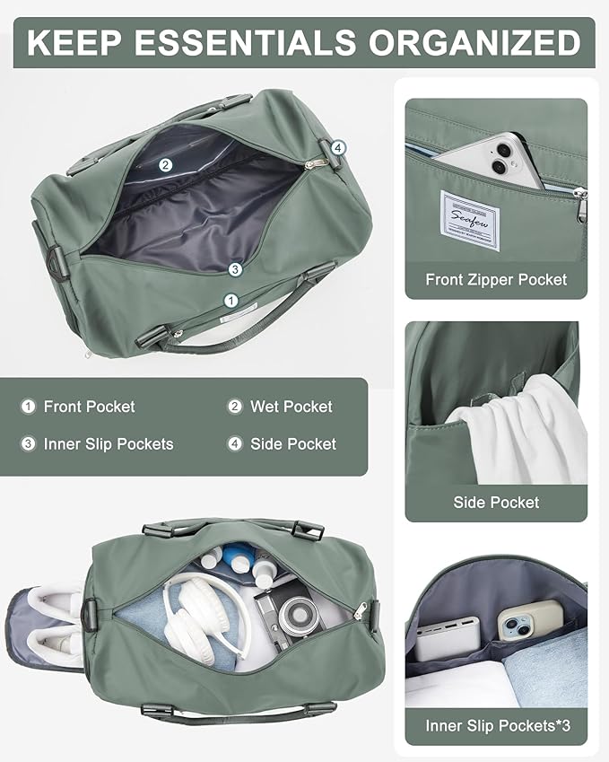 Gym Bag Womens,Travel Duffel Carry on Bag Sport Tote Bag Weekend Overnight Bag