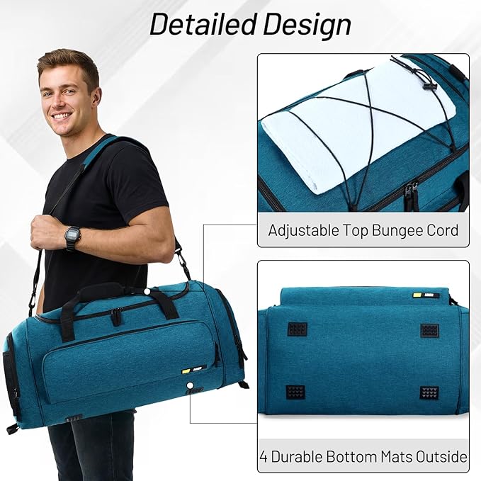 MIER Large Gym Bag for Men Sports Duffle Bag with Shoe Compartment 60L Lightweight Duffel Bags for Workout Fitness Travel