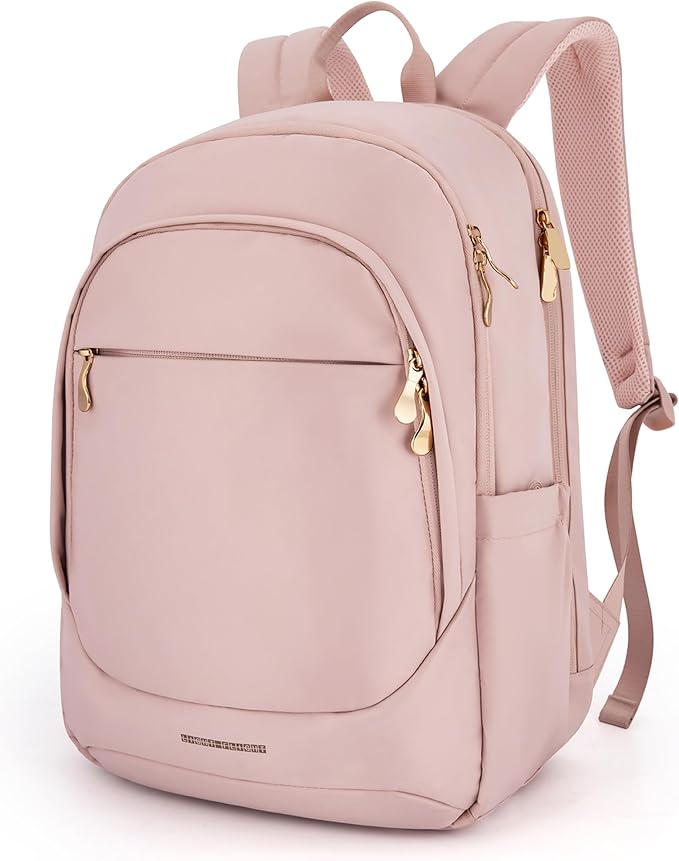 LIGHT FLIGHT Collge Laptop Backpack, 15.6 inch Laptop Travel Backpack for women, College Computer Bookbag Casual Bag for Work Travel College, Gifts for Women,Pink