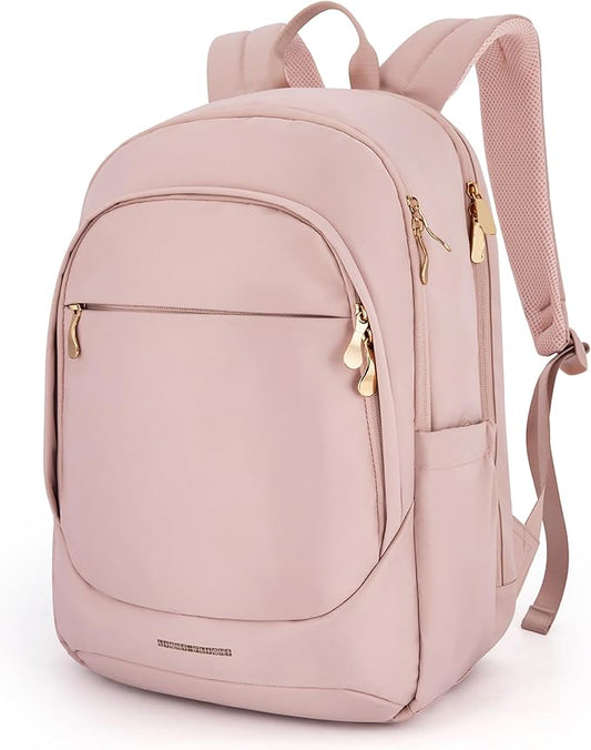 LIGHT FLIGHT Collge Laptop Backpack, 15.6 inch Laptop Travel Backpack for women, College Computer Bookbag Casual Bag for Work Travel College, Gifts for Women,Pink