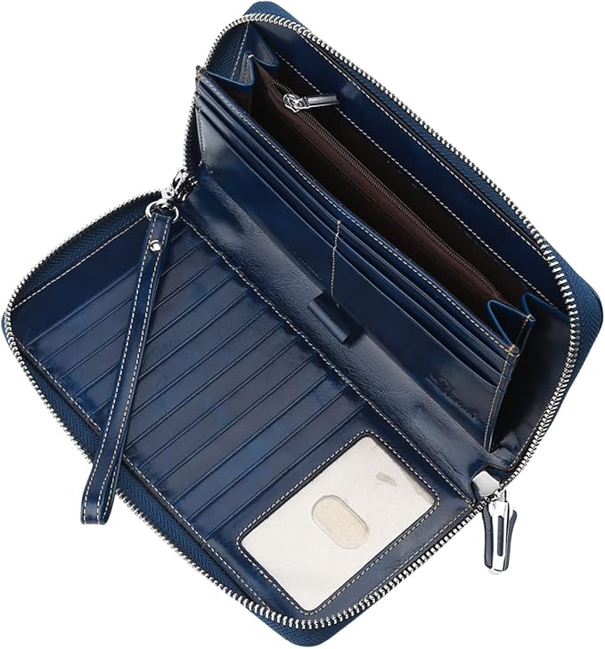 Lavemi Small Compact Women Wallet RFID Blocking Genuine Leather Bifold Purse with ID Windows