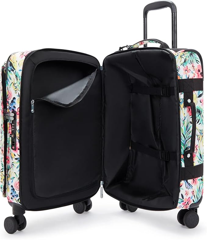 Kipling Women's Spontaneous Small Prt Softside Spinner Wheel Luggage, Integrated TSA Accepted Lock