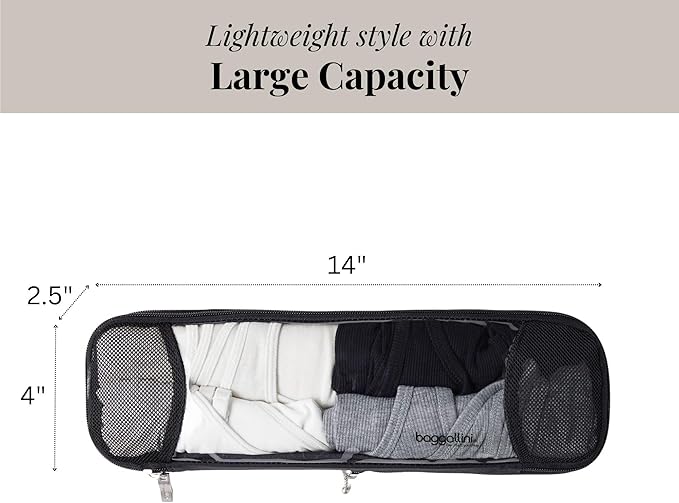 Baggallini Long Compression Cube - Lightweight Compression Packing Cube for Travel