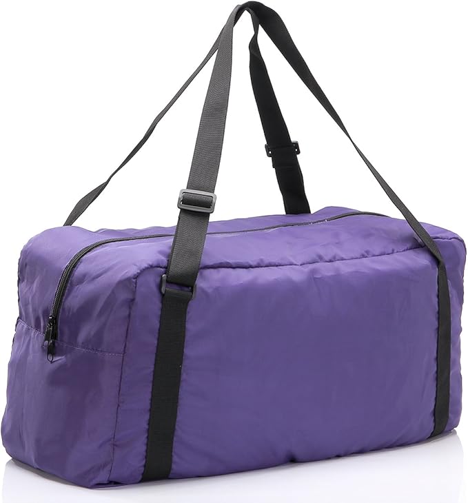HOLYLUCK Foldable Travel Duffel Bag For Women & Men Luggage Great for Gym (Purple)