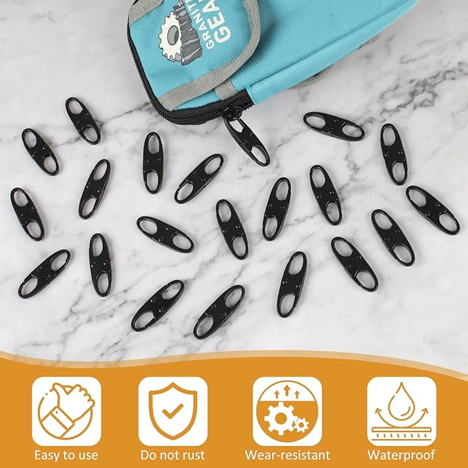 Phinus Lock Combo, Total 21PCS Clips Anti-Theft, S Shaped Zipper Locks, Locks Anti-Theft for Luggage, Clothing, Backpacks, Boots, Purses, Travel Outdoor Sports - Black