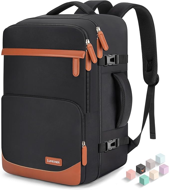 50L Travel Backpack, Water-Resistant Carry On Backpack for Men Women, Business Laptop Backpack for Trips & Commutes, Fits 18 Inch Laptop