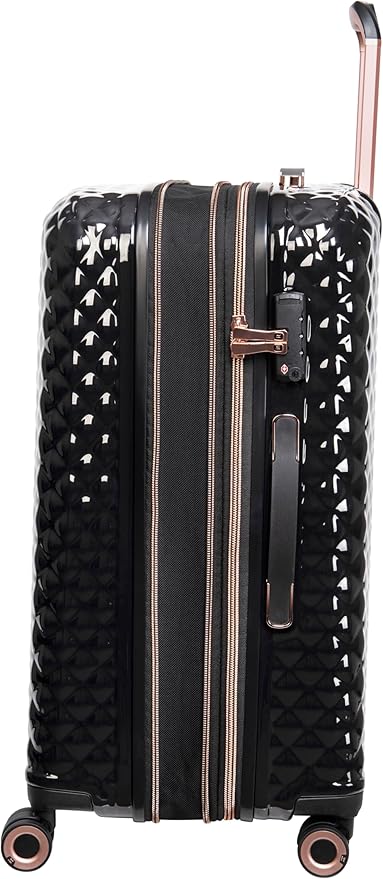 It Luggage Glitzy 31" Hardside Checked 8 Wheel Expandable Spinner, Black