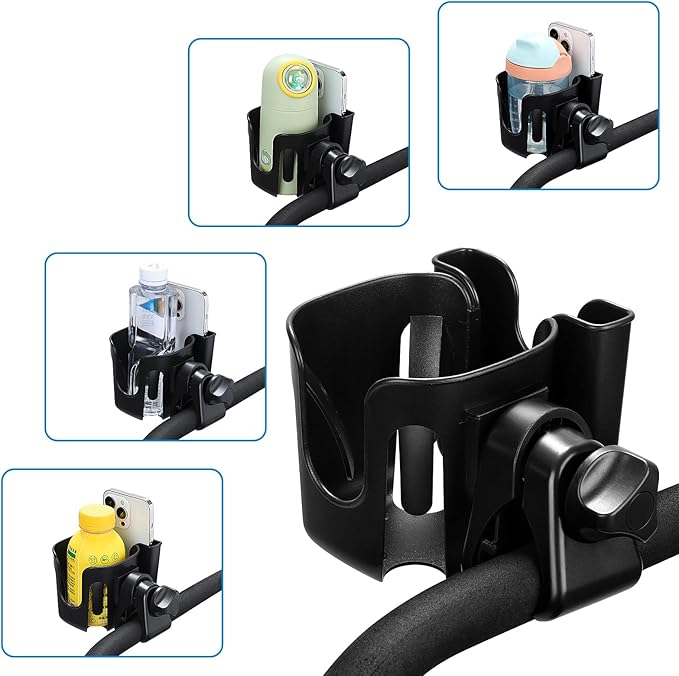 Accmor Universal Cup Holder, Stroller Cup Holder, 360° Rotatable Large Caliber Designed Bottle Holder for Stroller, Bike, Wheelchair, Walker, Scooter