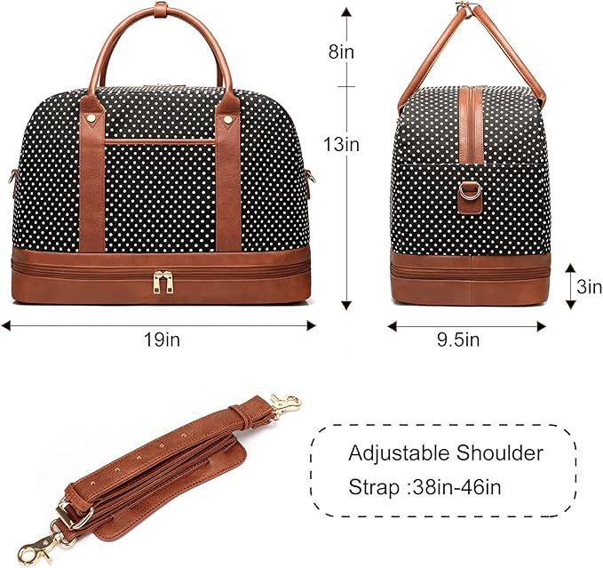 Weekender Bag for Women Canvas Overnight Bag Large Travel Tote Bag Carry on Shoulder Duffle Bag With Shoe Compartment,Perfect for Travel/Daily Use/Birthday Gift …