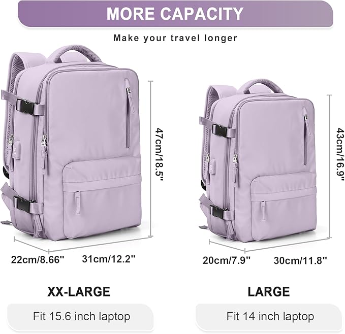 WONHOX Large Travel Backpack Carry on Flight Approved Laptop Work Business Backpack for Women Men Mochila de Viaje
