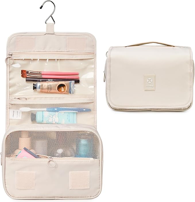 Narwey Small Hanging Travel Toiletry Bag for Women, Travel Bag for Toiletries, Makeup Bag Organizer Make Up Bags Cosmetic Bags for Girls