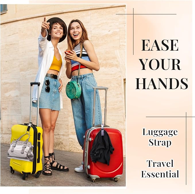 Amylove 3 Pcs Add a Bag Luggage Straps Gripper Heavy Duty Jacket Valises Strap for Travel Belt with Buckle Adjustable Baggage