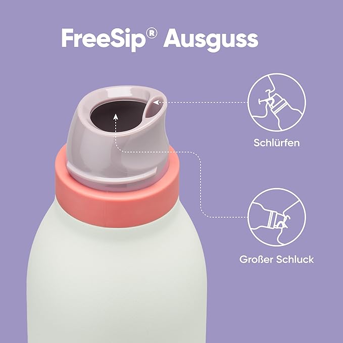 Owala FreeSip Twist Insulated Stainless Steel Water Bottle with Straw for Sports and Travel, BPA-Free, 24-oz, Purple/Green (Minty Horizon)